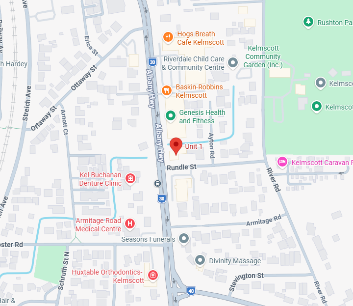 Map showing Unit 1/8 Rundle St, Kelmscott WA 6111